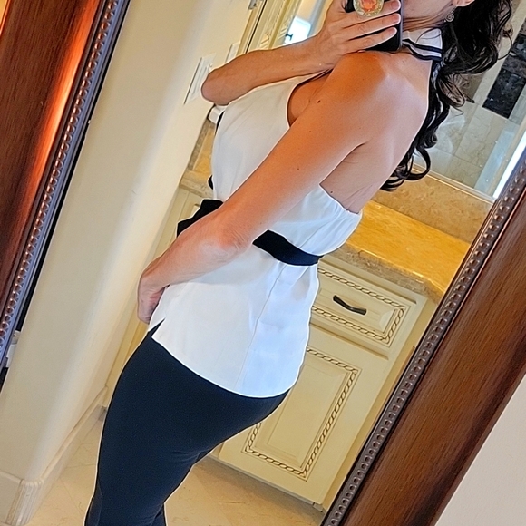 *White House Black Market Chiffon-style halter top, Sz 8 - Picture 10 of 16